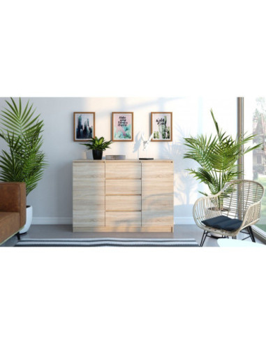 KOMODA 2D4S SONOMA BEZUCHWYTOWE FRONTY