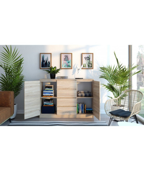 KOMODA 2D4S SONOMA BEZUCHWYTOWE FRONTY