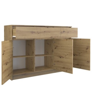 KOMODA 3D3S DĄB ARTISAN  BEZUCHWYTOWE FRONTY 2