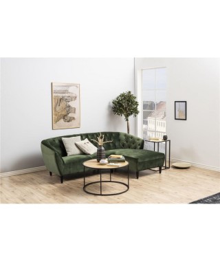 ŁAWA KAWOWA SEAFORD ROUND DĄB + CZARNY METAL 2