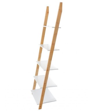 REGAŁ DRABINA BIEL+DREWNO 2