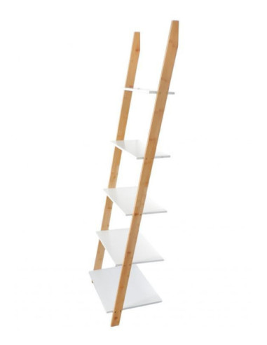 REGAŁ DRABINA BIEL+DREWNO