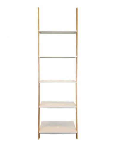 REGAŁ DRABINA BIEL+DREWNO