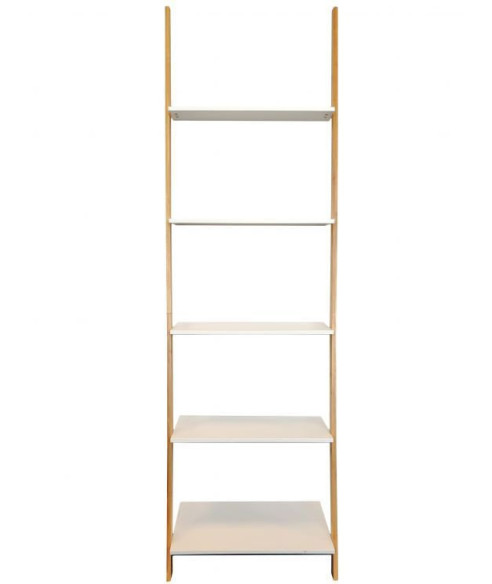 REGAŁ DRABINA BIEL+DREWNO