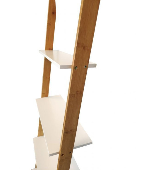 REGAŁ DRABINA BIEL+DREWNO