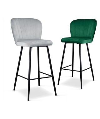 HOKER KUCHENNY KRZESŁO BAROWE SHELLY 67 CM NOGI CZARNE (WYBIERZ TKANINĘ)