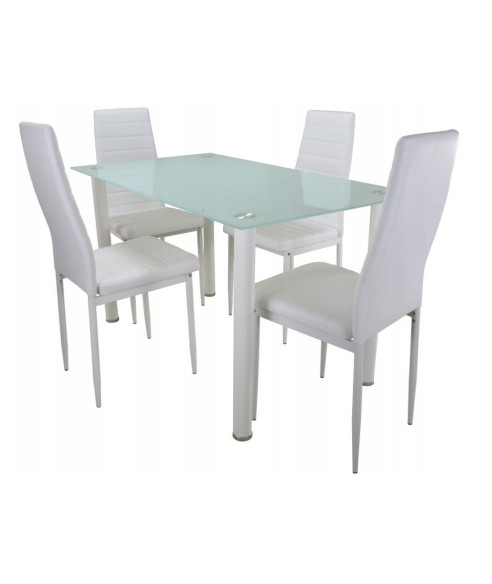 ZESTAW STOŁOWY WHITE (STÓŁ + 4 KRZESŁA)