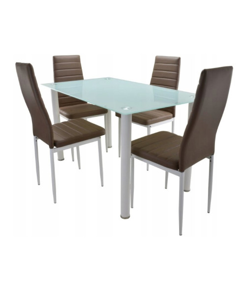 ZESTAW STOŁOWY WHITE (STÓŁ + 4 KRZESŁA)