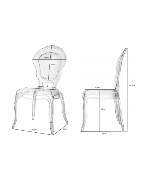 KRZESŁO TRANSPARENTNE QUEEN (PRZEZROCZYSTE)