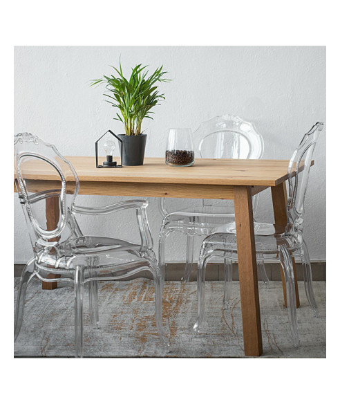 KRZESŁO TRANSPARENTNE QUEEN ARM (PRZEZROCZYSTE)