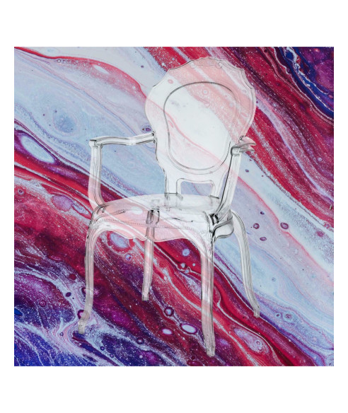 KRZESŁO TRANSPARENTNE QUEEN ARM (PRZEZROCZYSTE)