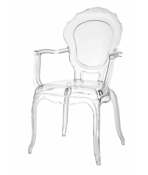 KRZESŁO TRANSPARENTNE QUEEN ARM (PRZEZROCZYSTE)