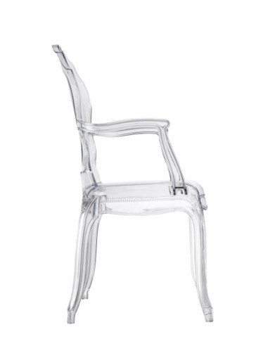 KRZESŁO TRANSPARENTNE QUEEN ARM (PRZEZROCZYSTE)