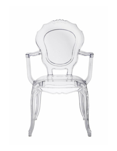 KRZESŁO TRANSPARENTNE QUEEN ARM (PRZEZROCZYSTE)
