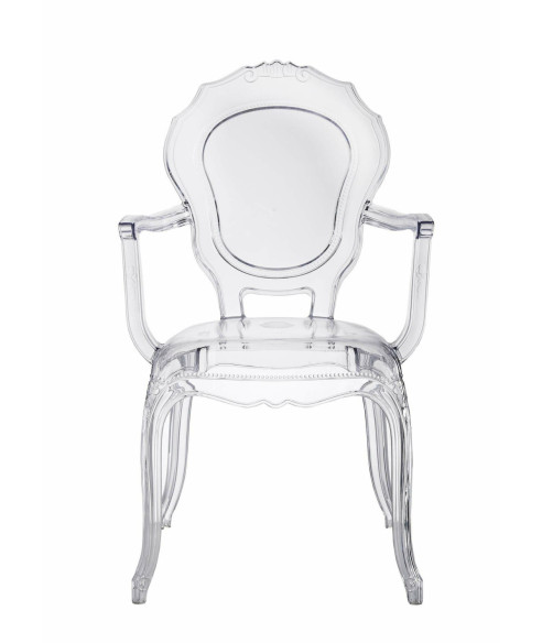 KRZESŁO TRANSPARENTNE QUEEN ARM (PRZEZROCZYSTE)