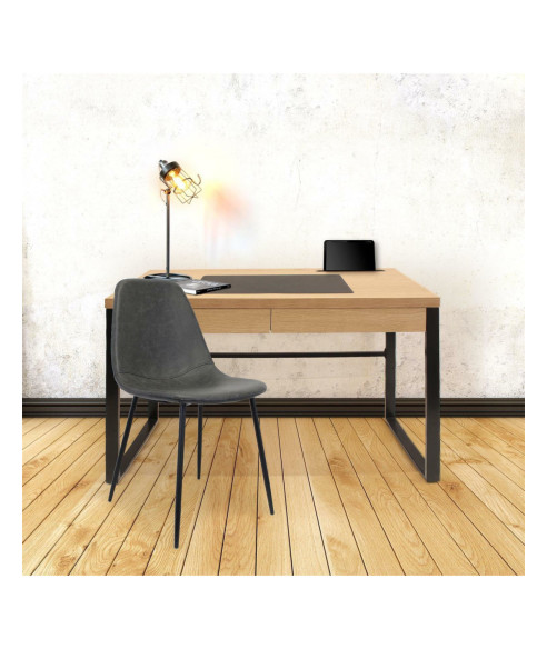 BIURKO DOLEM INDUSTRIAL DĄB CZARNY STELAŻ