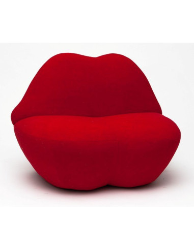 FOTEL USTA CZERWONY WELUR