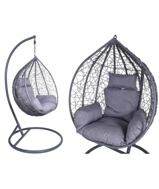 FOTEL OGRODOWY WISZĄCY CANARI MAX SZARO-GRAFITOWY