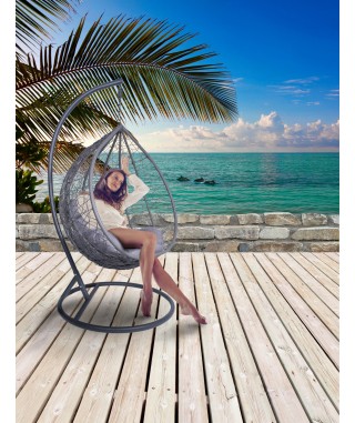 FOTEL OGRODOWY WISZĄCY CANARI SZARO-GRAFITOWY 2