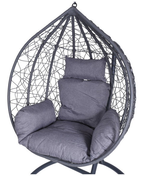 FOTEL OGRODOWY WISZĄCY CANARI SZARO-GRAFITOWY