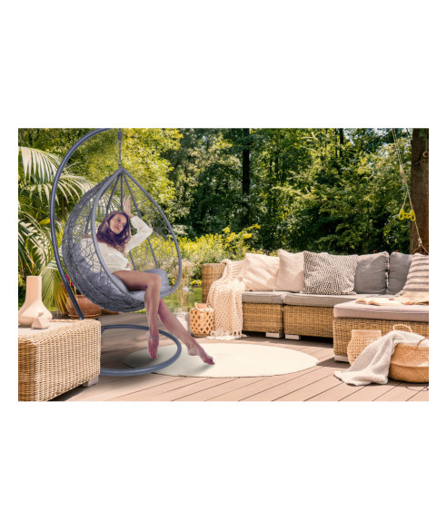 FOTEL OGRODOWY WISZĄCY CANARI SZARO-GRAFITOWY