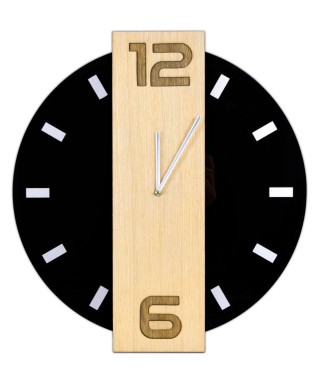 ZEGAR ŚCIENNY NERO MDF + SZKŁO AKRYLOWE