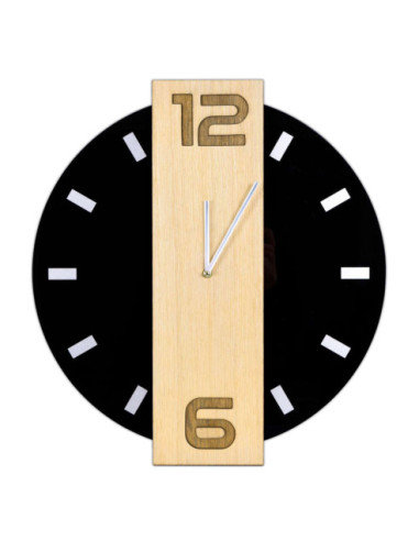 ZEGAR ŚCIENNY NERO MDF + SZKŁO AKRYLOWE