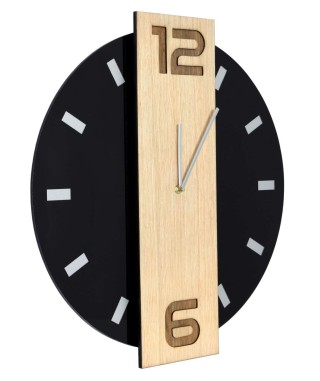 ZEGAR ŚCIENNY NERO MDF + SZKŁO AKRYLOWE 2