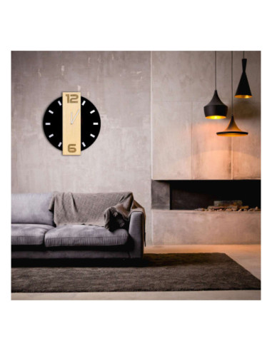 ZEGAR ŚCIENNY NERO MDF + SZKŁO AKRYLOWE