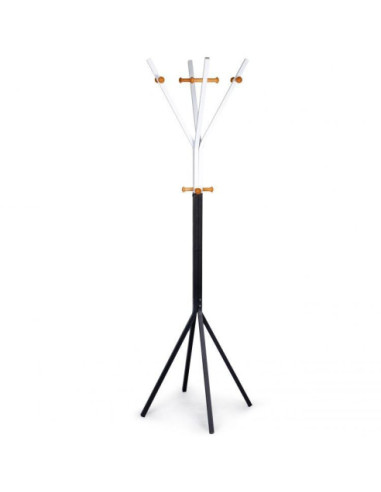 WIESZAK METALOWO-DREWNIANY CZARNO-BIAŁY