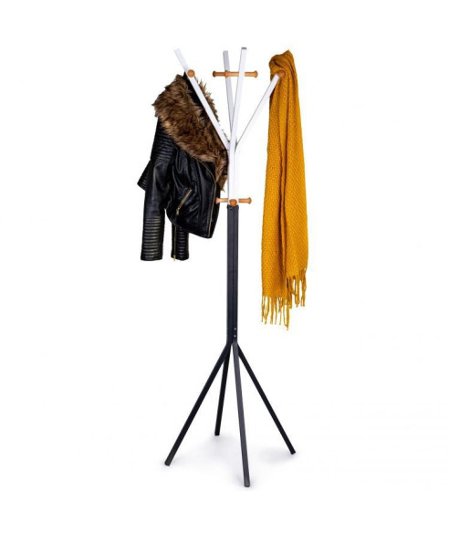 WIESZAK METALOWO-DREWNIANY CZARNO-BIAŁY