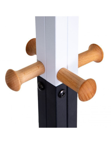 WIESZAK METALOWO-DREWNIANY CZARNO-BIAŁY