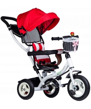ROWEREK DZIECIĘCY 4 W 1 WÓZEK Z DASZKIEM PCHACZ (CZERWONY, NIEBIESKI)