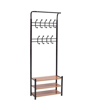 WIESZAK STOJĄCY/GARDEROBA SP-500 PÓŁKI DREWNO+WIESZAKI METALOWY