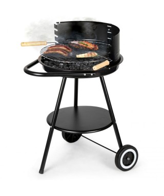 GRILL OGRODOWY Z REGULOWANYM RUSZTEM I KÓŁKAMI