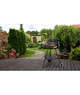 GRILL OGRODOWY Z REGULOWANYM RUSZTEM I KÓŁKAMI 2