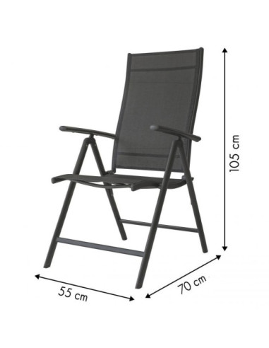 ZESTAW DWÓCH KRZESEŁ OGRODOWYCH SKŁADANYCH CZARNE