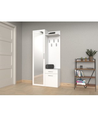 GARDEROBA DUO Z SZAFĄ PRZEDPOKÓJ ZESTAW MEBLI BIAŁA 2