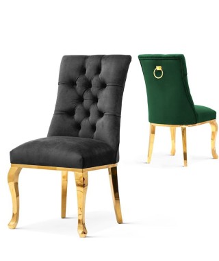 KRZESŁO PIKOWANE LORD GAMOUR GOLD ZŁOTE NOGI (WYBIERZ TKANINĘ)