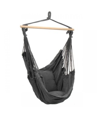 HAMAK TYPU KRZESŁO BRAZYLIJSKIE Z PODUSZKAMI CIEMNO-SZARY 2