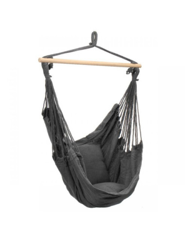 HAMAK TYPU KRZESŁO BRAZYLIJSKIE Z PODUSZKAMI CIEMNO-SZARY
