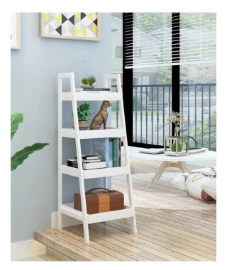 REGAŁ STOLIK NOCNY POMOCNICZY 4 PÓŁKI BIAŁY 2