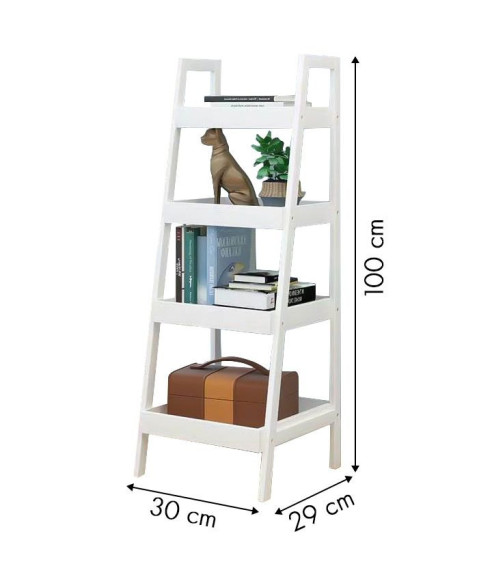 REGAŁ STOLIK NOCNY POMOCNICZY 4 PÓŁKI BIAŁY