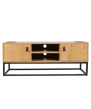 SZAFKA RTV LOFTOWA ABBOTT DĄB ZŁOTY + METAL 2