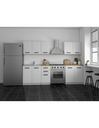 MEBLE KUCHENNE SET 200 KUCHNIA BIEL DĄB ARTISAN