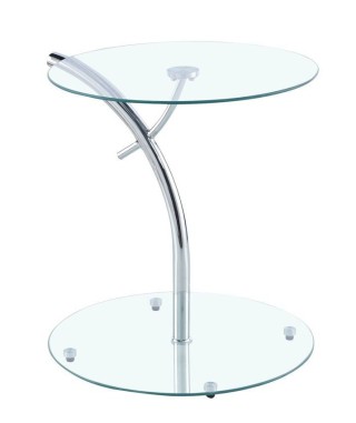 STOLIK KAWOWY CT-025 SZKŁO TRANPARENTNE CHROM