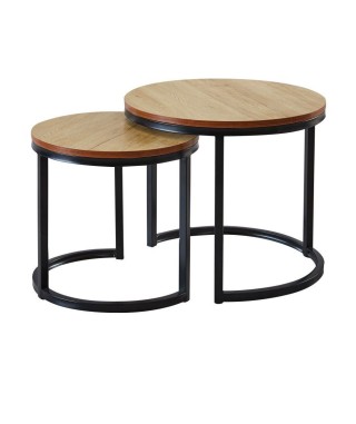 ZESTAW STOLIKÓW KAWOWYCH LOFT ZY-08 DĄB NATURALNY