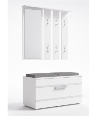 GARDEROBA OPAL DO PRZEDPOKOJU ZESTAW BIAŁA