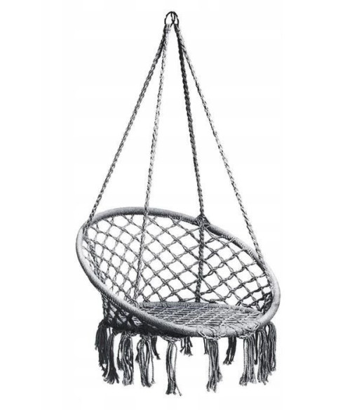 WISZĄCY FOTEL HUŚTAWKA INDIANKA (KREMOWY, SZARY, CZARNY)