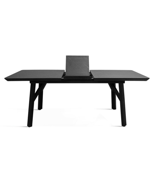 STÓŁ ROZKŁADANY VICTUS CZARNY MARMUR 160/200X90 CM